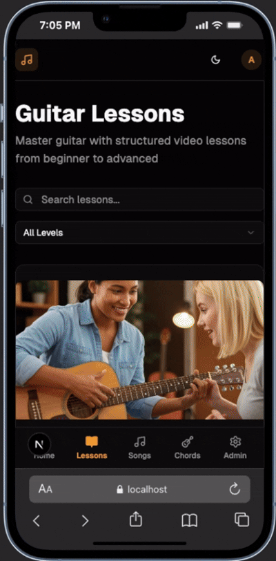Guitar Lessons App preview